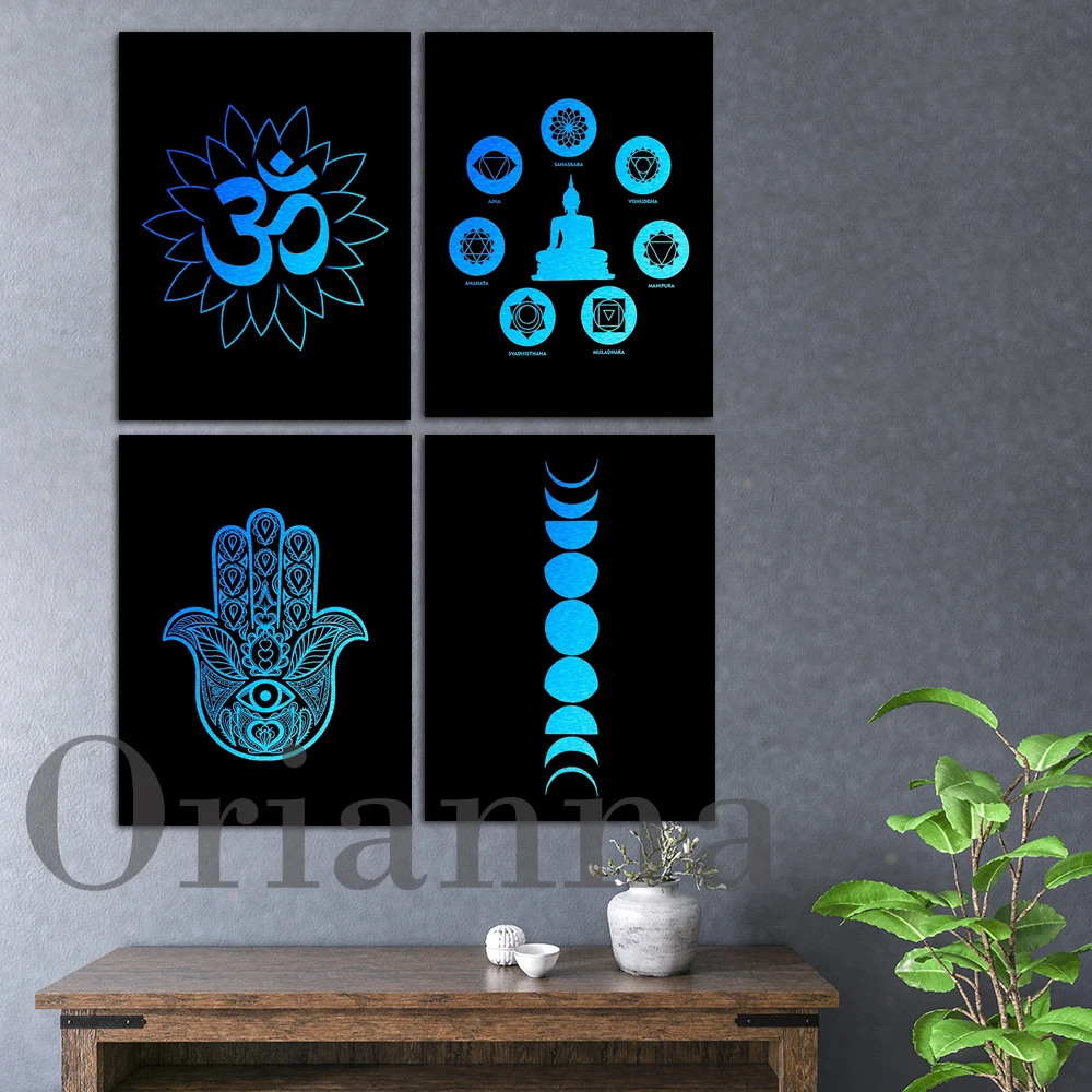 Yoga Printable Art Buddha Chakra Hamsa Hand Art Meditation Art Yoga Center Wall Decor Poster Yoga Teacher Gift