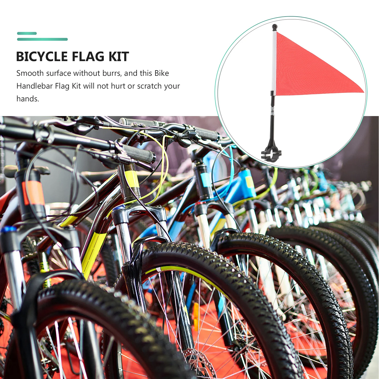 

3 set Bicycle Flag Kit Smooth No Burrs Bike Handlebar Safety Flag For Cycling Accessories Portable Decor Wall Sticker