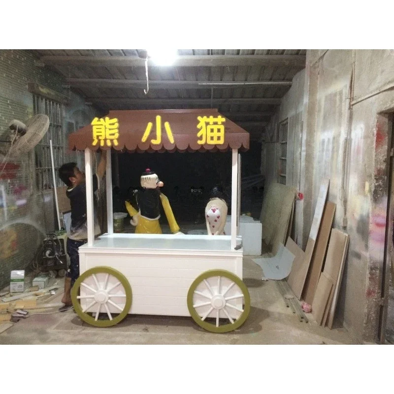 Outdoor cold drink ice cream truck, movable float snack truck