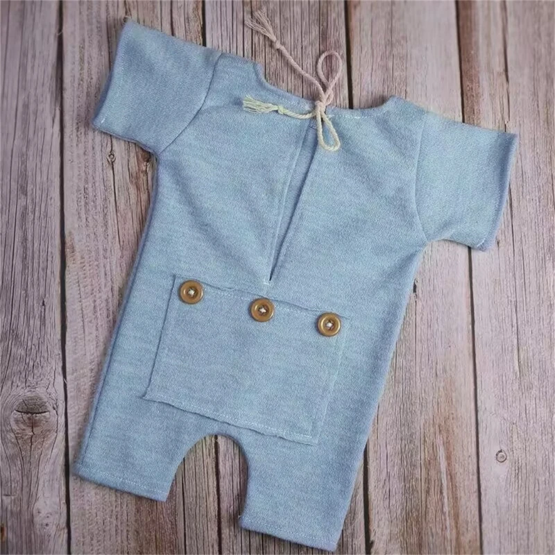 Newborn Photo Props Short Sleeves Jumpsuit Baby Photography Clothes Soft Triangle Romper for Infant 0-1Month Boys Girls