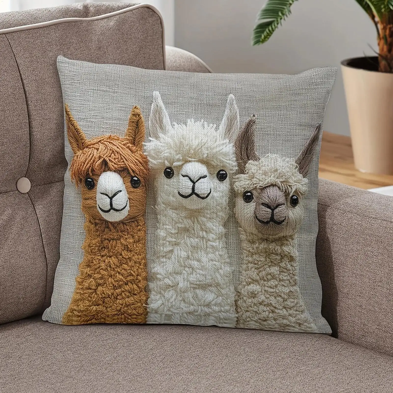 Alpaca Print Pillow Covers Modern Throw Pillow Covers Cartoon Home Decorative Bed Pillow for Living Room Bedroom