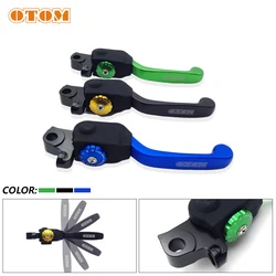 OTOM-오토바이 앞 브레이크 레버 피벗 브레이크 모토 크로스 접이식 브레이크 핸들 7 기어, 조정 가능 야마하 가와사키 YZF KXF 250
