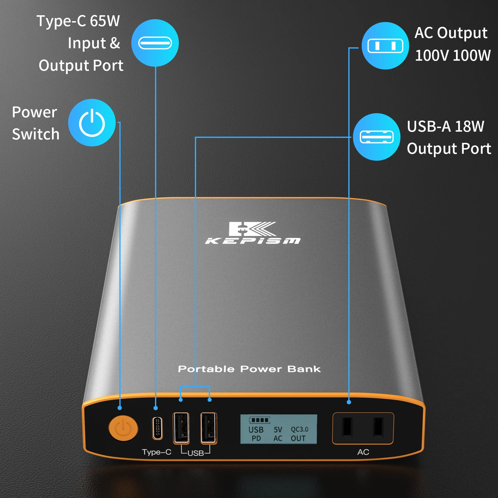 Alta Qualidade USB Portable Battery Power Bank, Carregador portátil 27000mAh, Logotipo personalizado, Melhor Mobile Power Bank