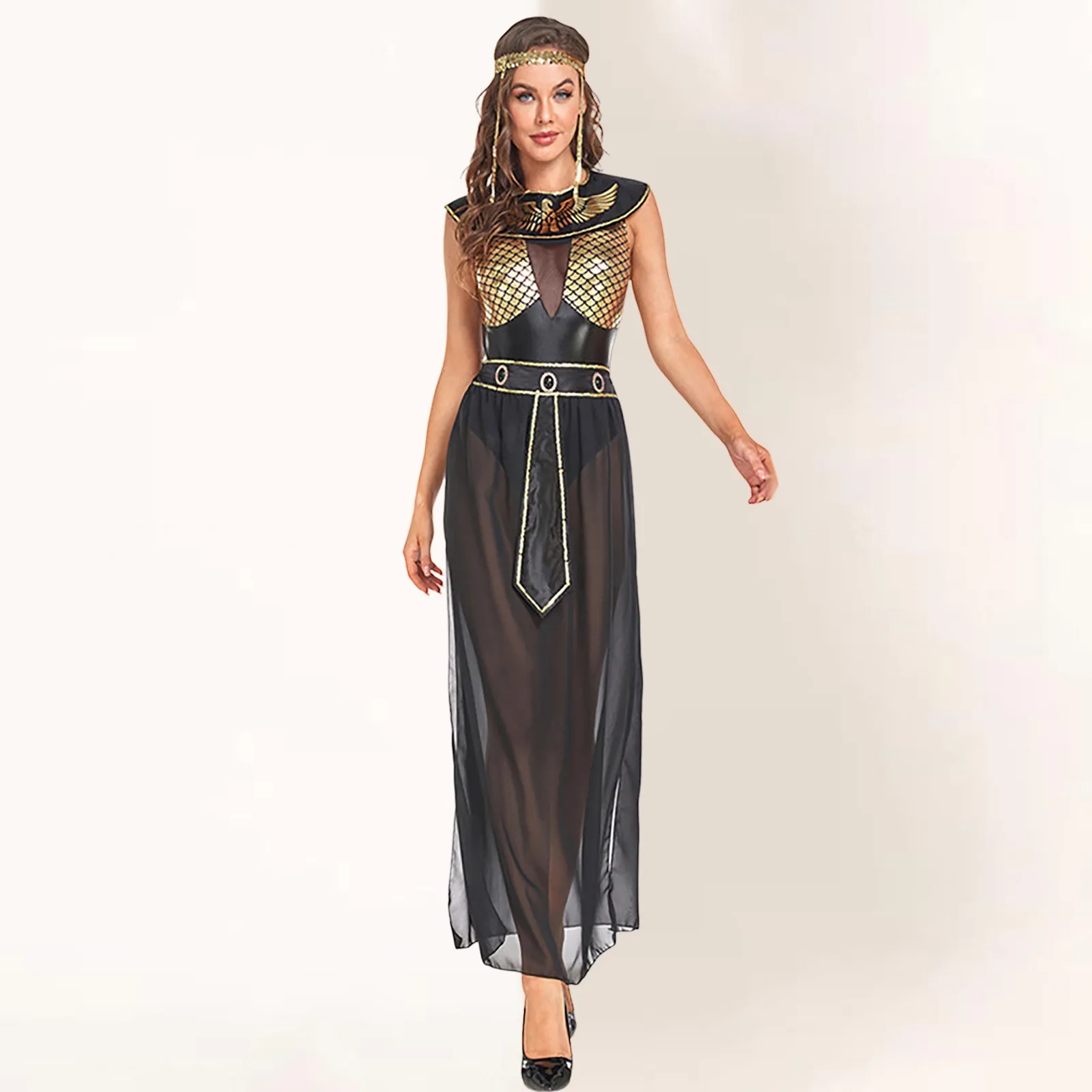 

Medieval Cleopatra Costumes Queen Cosplay Clothing for Adult Women Ancient Egyptian Pharaoh Halloween Egypt Princess Fancy Dress