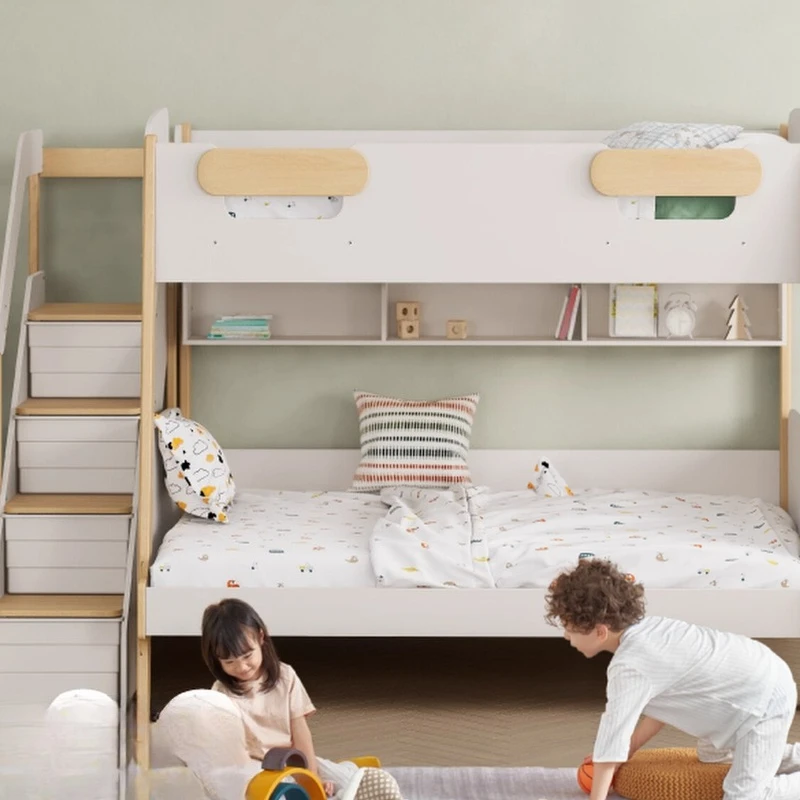 

Двухъярусная кровать из массива дерева. Кровать для матери и ребенка. Верхняя и нижняя двухъярусная кровать. Детская кровать. Верхние и нижние высокие кровати.