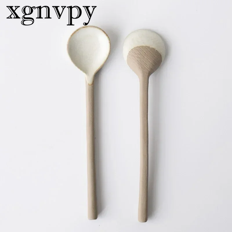 xgnvpy Stoneware Ceramic Vintage Coffee Mug 4.5 Inch Long Handle Mixing Yogurt Milk Small Tea Cup Afternoon Beverage Vessel