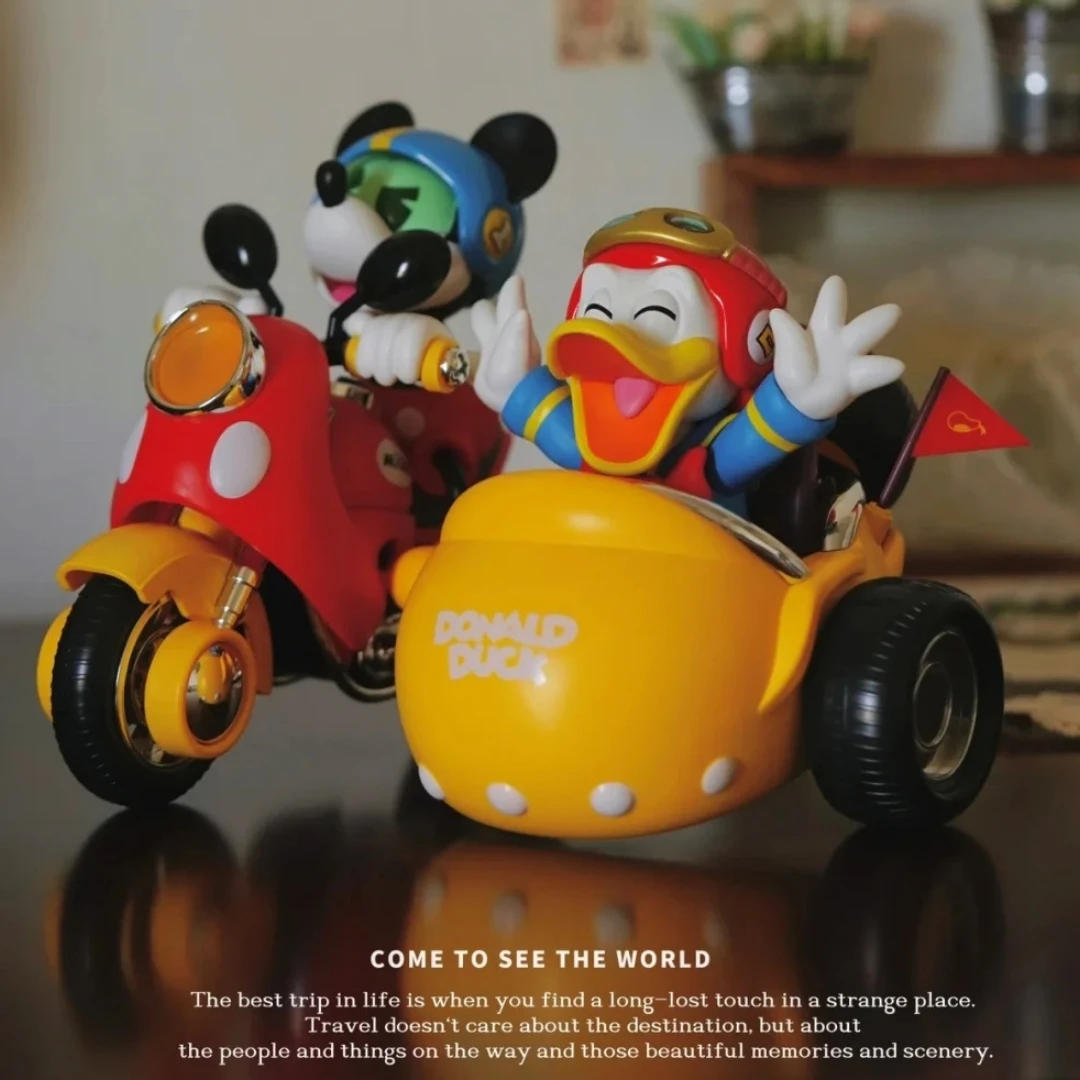 

Disney Mickey And Friends Speed Squad Hand-Made Motorcycle Ornament Retro Cat And Mouse Trendy Toy for Children's Birthday Gifts