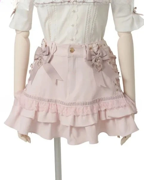 

Original Japanese Style Denim Skirt for Women Summer New 2026 Sweet Bows Strap Lace Lolita Skirt Student Cute Short Skirts