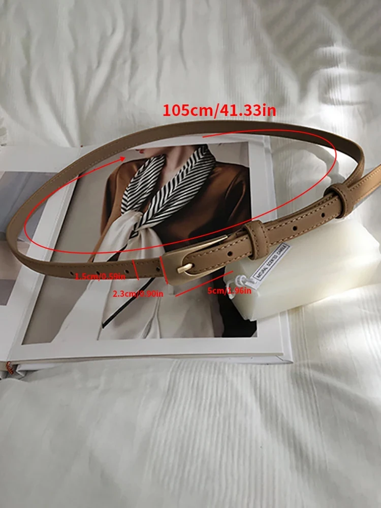 Genuine Leather Retro Women Belt Simple and Versatile Korean Decorative Thin Belt with Suit Skirt Women Small Belt