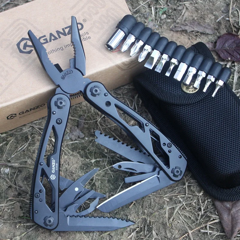 

GANZO G202B Folding Knife Plier Multitools EDC Camping Multifunctional Screwdriver Bits Mini Scissors Stainless Steel