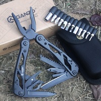 GANZO G202B Folding Knife Plier Multitools EDC Camping Multifunctional Screwdriver Bits Mini Scissors Stainless Steel