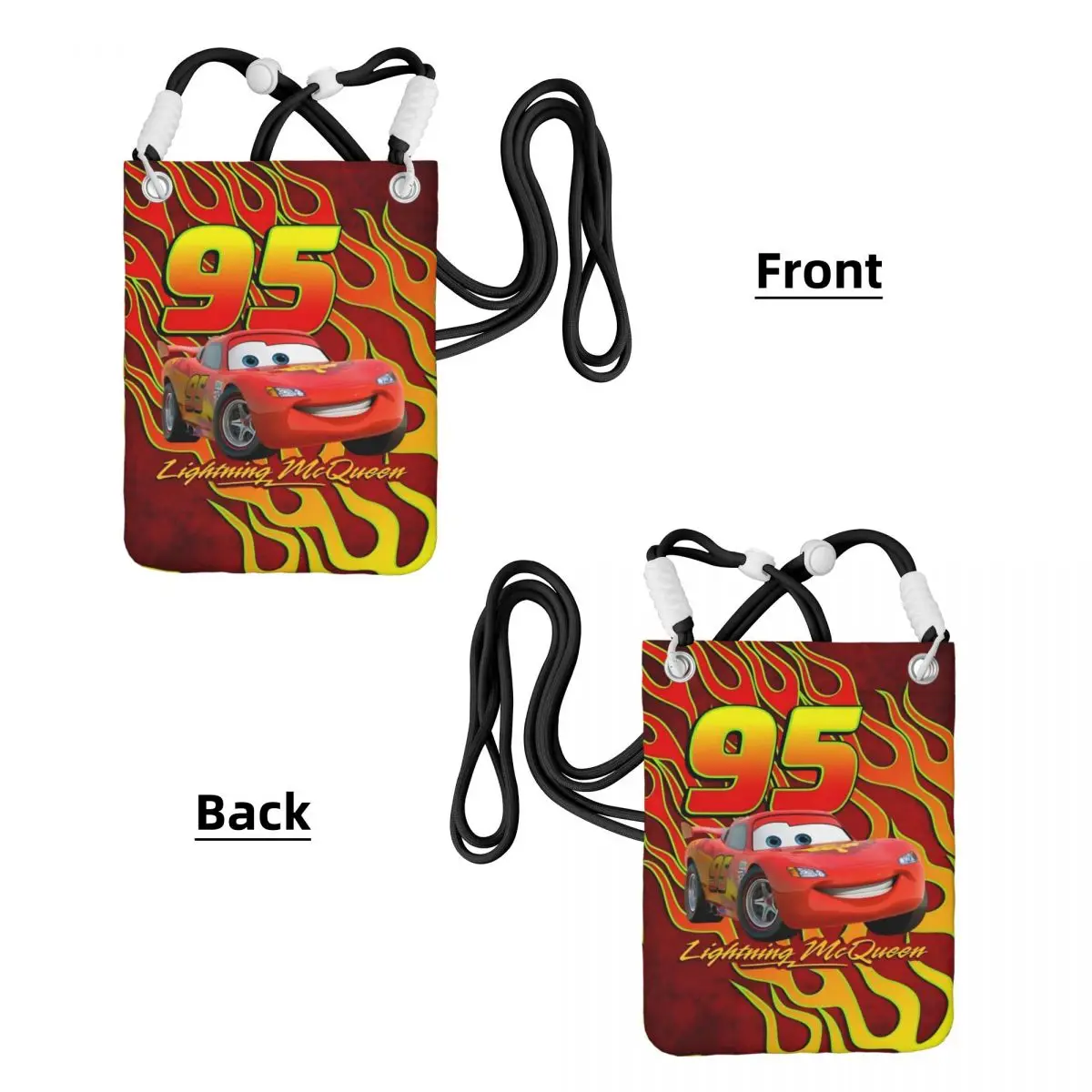 مخصص البرق ماكوين محفظة الهاتف الذكي مع حزام سباق السيارات حقيبة كروسبودي النساء الرجال تشغيل حقيبة الهاتف المحمول