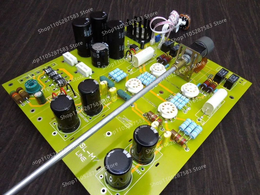 (A27) M7 Tube Preamplifier Board DIY Kit Finished Board (now uses blue potentiometers)