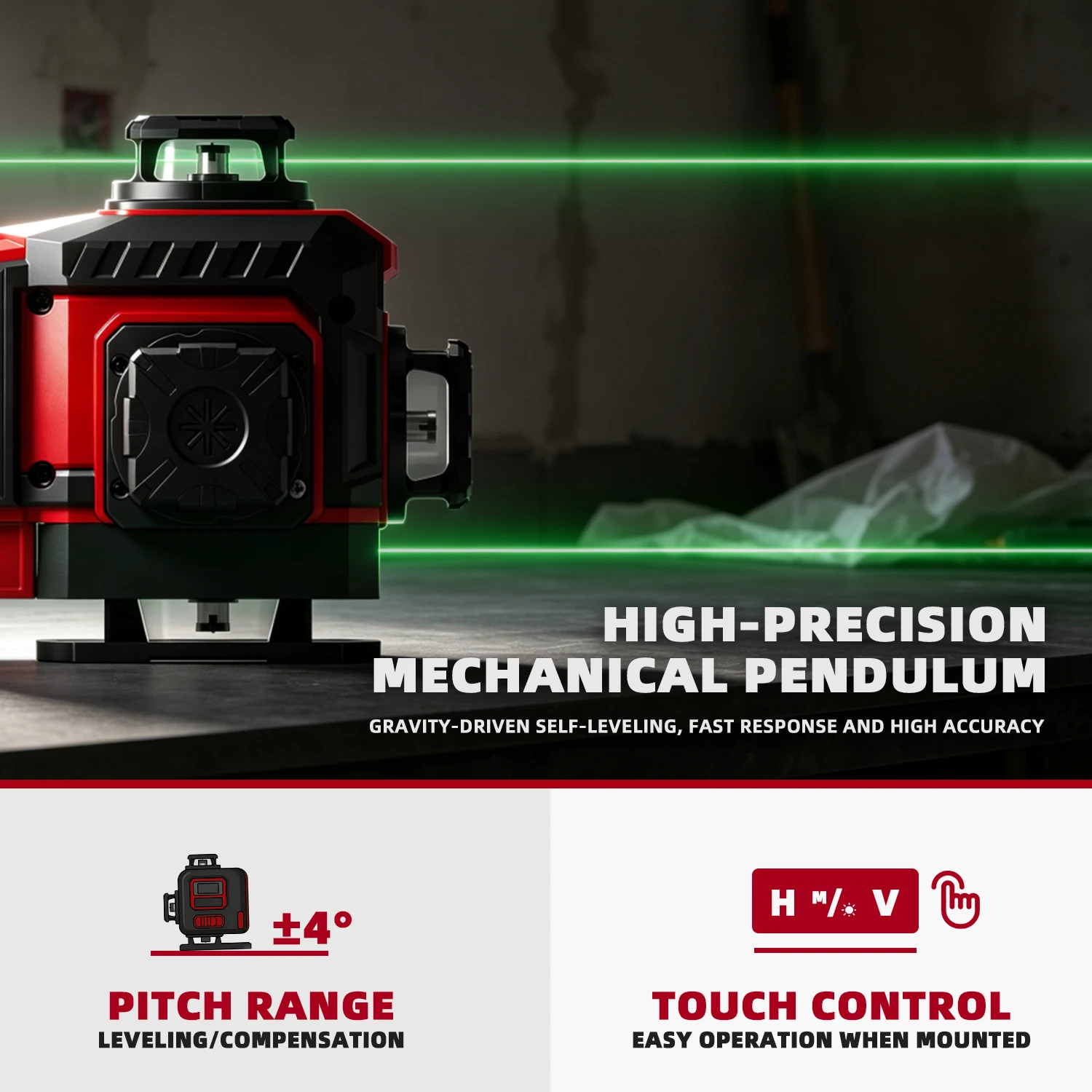 グリーン16ライン4D360 °   家庭用DIY用セルフレ - Laser Level 16 Lines 4D Green のレビューと価格