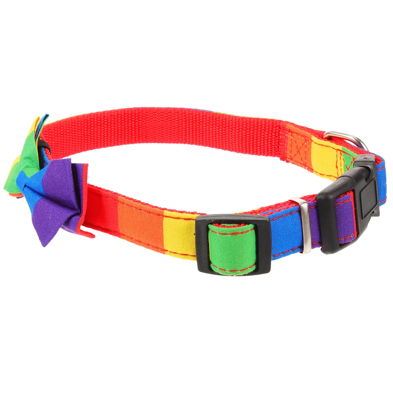 

Rainbow Butterfly Bow Cat Collar Adjustable For Small Pets Kitten Puppy Party Wedding Photo Pet Accessory Dog Collar