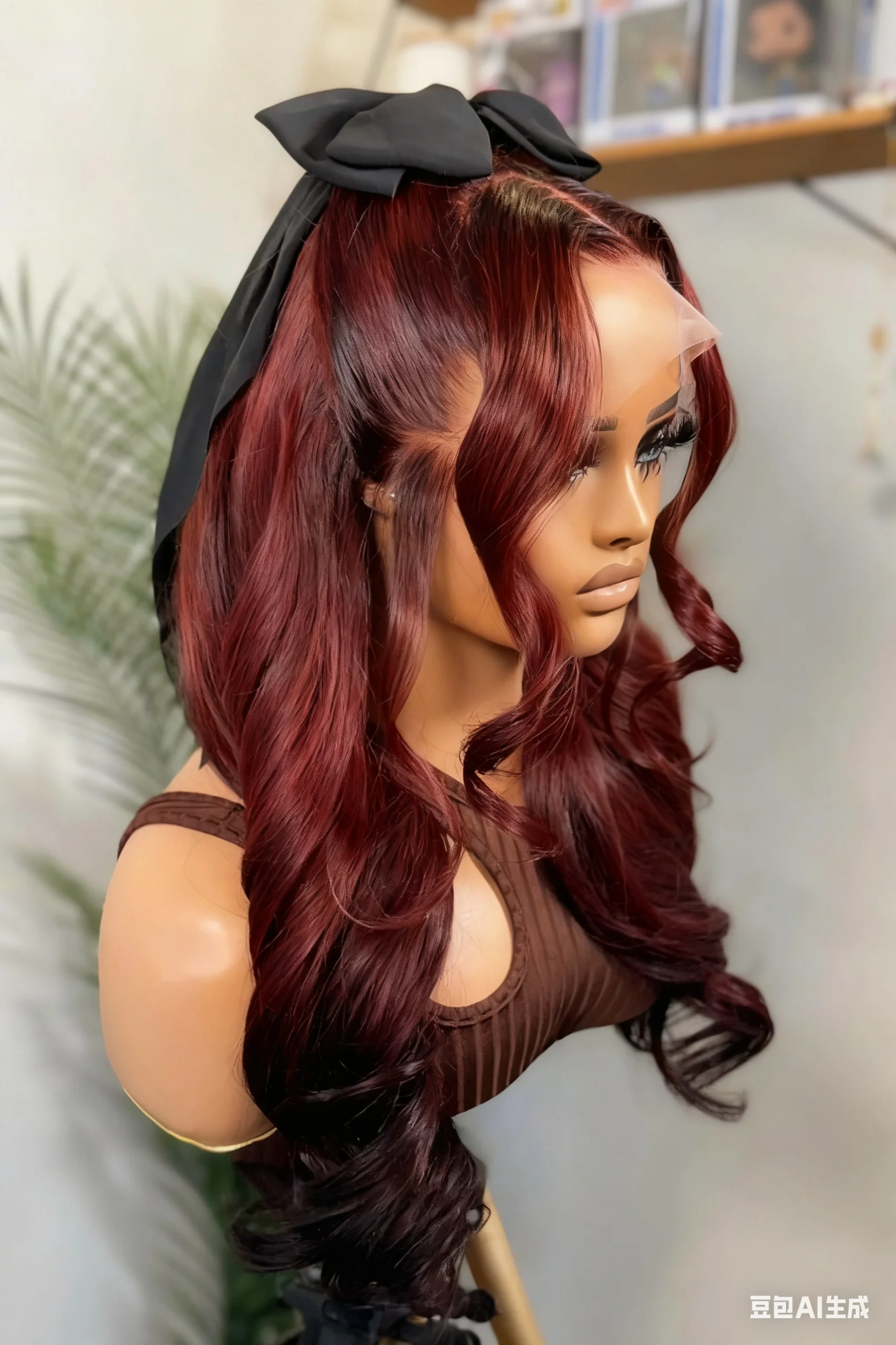 99j بورجوندي الدانتيل الجبهة الباروكات شعر الإنسان قبل قطعها مع شعر الطفل 200% الكثافة 13X4 الأحمر الجسم موجة خصلات الشعر المستعار الإنسان للنساء Nat #2