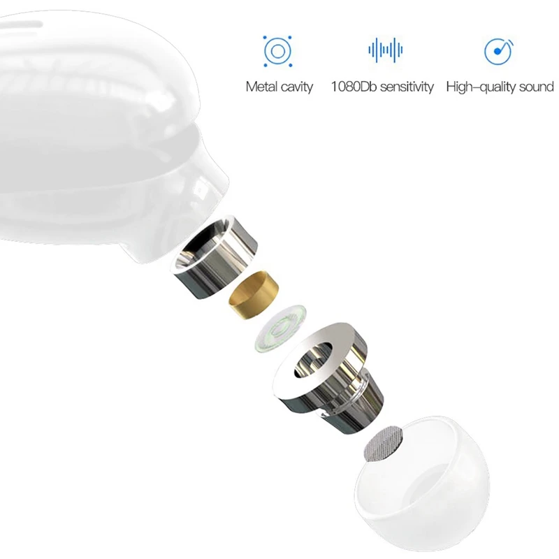 หูฟังบลูทูธมินิชนิดใส่ในหู 5.0 พร้อมไมโครโฟนแฮนด์ฟรีหูฟังสเตอริโอหูเดียวปลั๊กอุดหูธุรกิจ