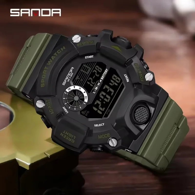 SANDA 326 Orologio digitale da uomo in stile classico delle migliori marche Orologio sportivo militare Orologio elettronico impermeabile di moda reloj hombre