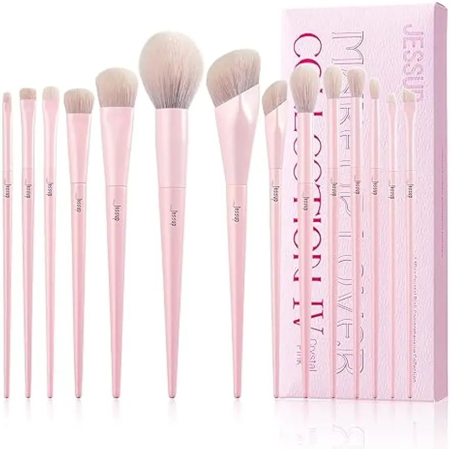 

Набор веганских кистей для макияжа, 14 шт., для тонального крема, консилера, румян, теней и многого другого - качество премиум-класса