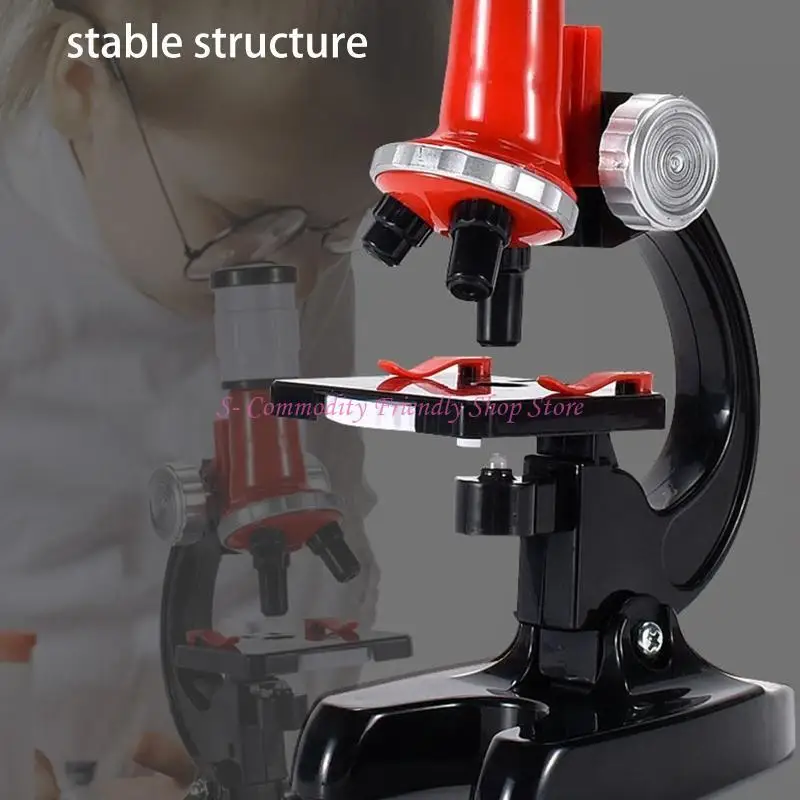 

85AE LED Kids Microscope Toy Set Science for Indoor Outdoor School Laboratory