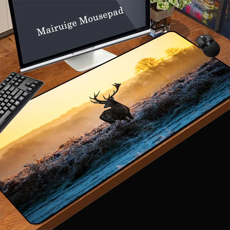 

Mairuige Animal style gaming computer mouse pad rubber non-slip sika deer style writing desk decoration laptop keyboard mat