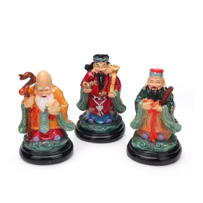 3PCS/SET Feng Shui Figurines Painting Fuk Luk Sau/fengshui Three Gods Fu Lu Shou