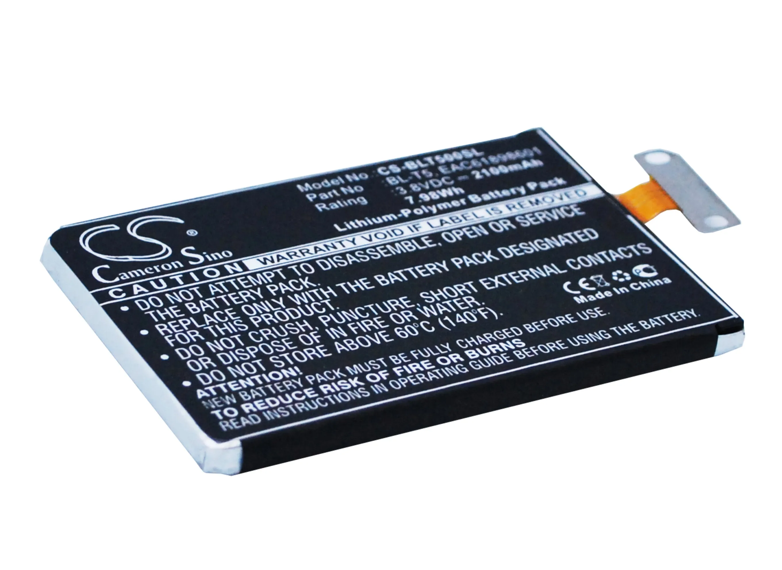 CS 2100mAh/7.98Wh battery for LG E960,E970,E971,E972,E973,E975,E975K,F180,F-180S,Gee, L-01E,LS970,Mako,N4,Nexus 4