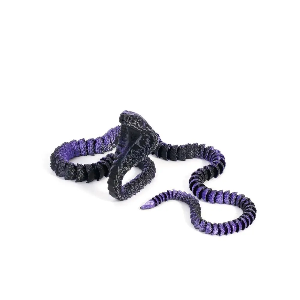 Flexible 3D Printed Snake Realistic Multicolor Simulated Snake Ornament 50.5cm Creativity Animal Simulation Model Christmas