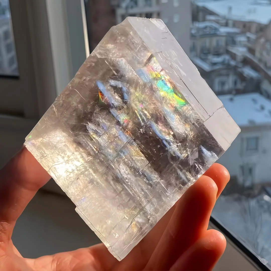 30g/60g/80g/170g Brasilianischer optischer Calcit-Würfel, natürliche optische Calcit-Würfel, klarer optischer Calcit-Stein, Heimdekoration – Detail 4