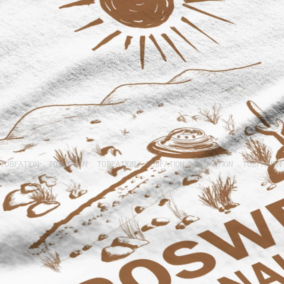 Roswell National Park UFO Flying Saucer Aliens Fashion TShirts Camping Men Style Fabric Streetwear T Shirt Round Neck Oversized