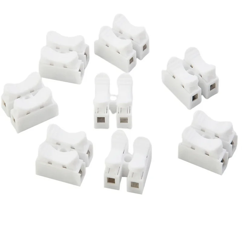 20pcs CH2 Spring Quick Wire Connectors Cable Clamps Terminal Block LED Strip Light Replace Electrical Tapes Cable Clamp Tools