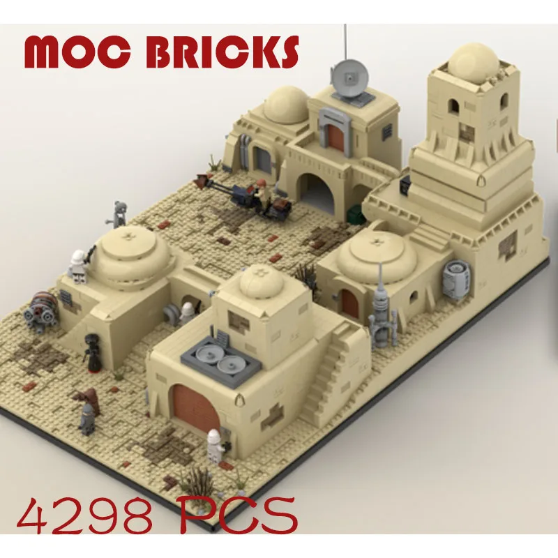 

Room Architecture Building Blocks Tatooine Mos Eisley Wste Cantina Model Street View Brick Kids DIY Toy Christmas birthday gifts