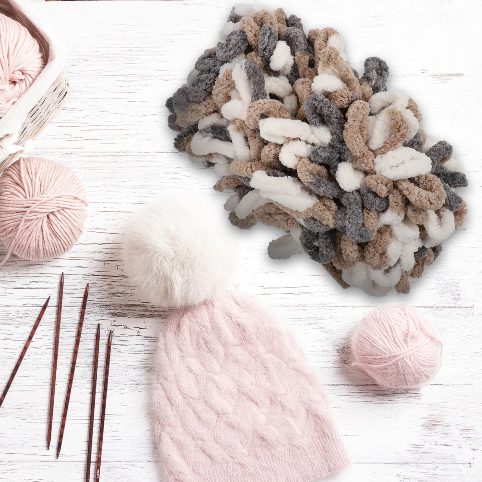 

Woolen Scarf Knitting Yarn Portable Crafts Hand DIY Yarns Line Accessories Child