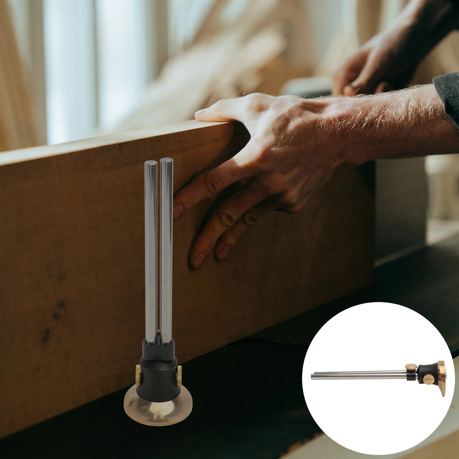 

Dual Gauge Scriber Automatic Line Drawing Scribe Stainless Steel Slide Bar Wood Marking Device Precision Cutting Gauge Fine