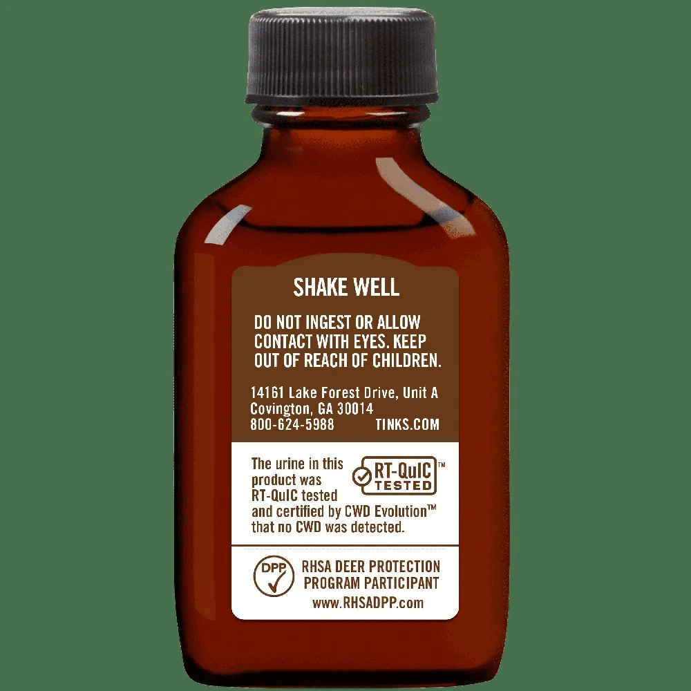 Natürlicher Buck-Urinduft, 2 oz, klassische Glasflasche, langlebig, Neugier, Köder, Hirschjagd, Territorial, Herausforderung, Verwendung mit Duft