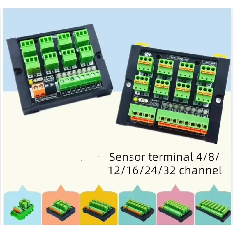 PLC Sensor Terminal Block 2-wire 3-wire 4/8/12/16 Channel NPN/PNP Input Photoelectric Proximity Switch
