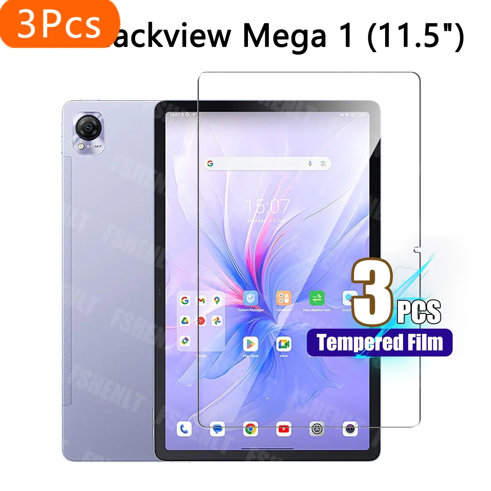 

Защитная пленка для экрана для Blackview Mega 1 (выпуск 2024), 11,5 дюймов, закаленное стекло с защитой от царапин, высокой чувствительности к дотике, без пузырьков