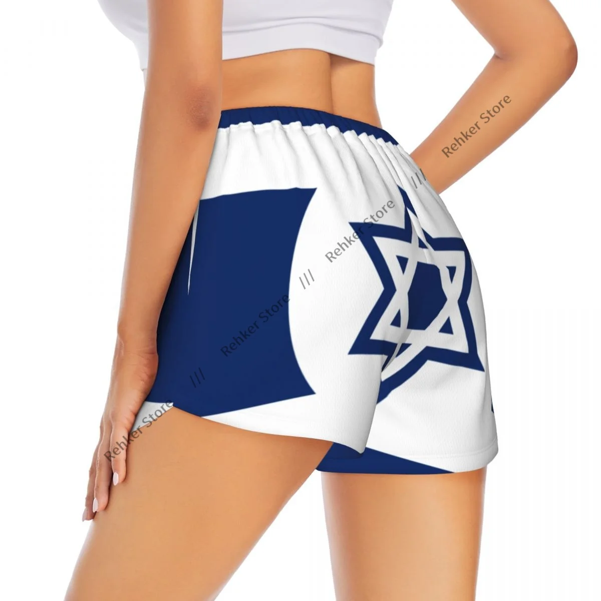

Женские шорты для йоги, шорты для тренировок с флагом Израиля, быстросохнущие женские шорты для йоги, тренажерного зала, бега, спортивная одежда