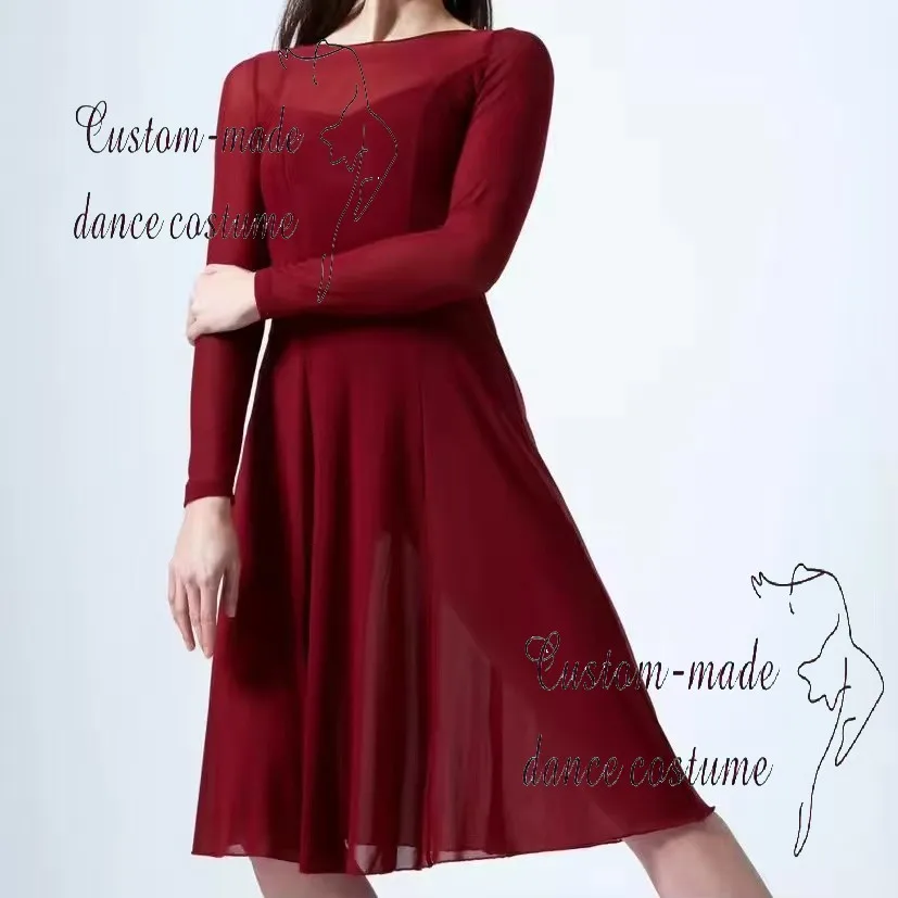 Tailored Full-Sleeve A-Line Dance Costume with Slim Waist