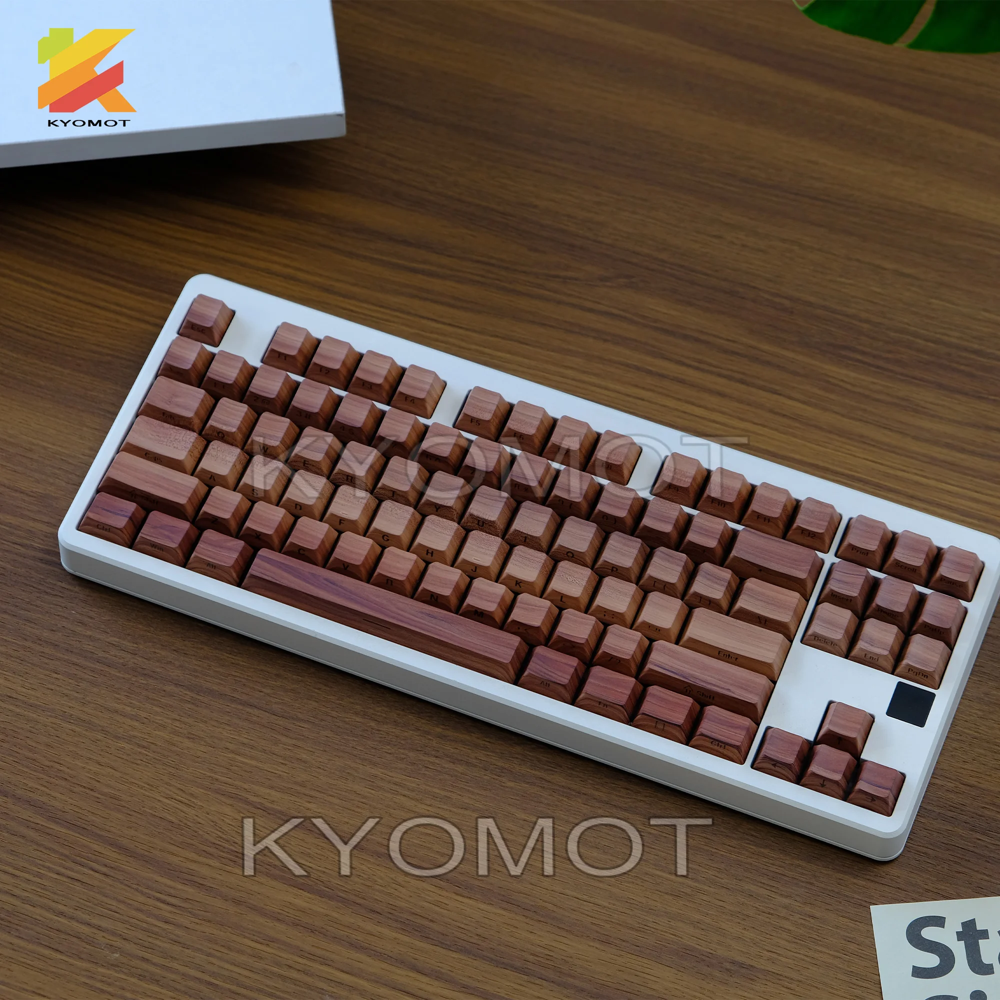 KYOMOT 135 Keys Log Theme Keycap Double Shot Shine Through Keycap Cherry Profile for MX Switch DIY ANSI ISO Mechanical Keyboard