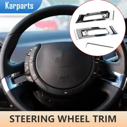 2Pcs ABS Chrome Car Steering Wheel Cover Decoration Sticker Trim for Citroen C4 Classic 2012 2013 2014 2015 2016 Accessories