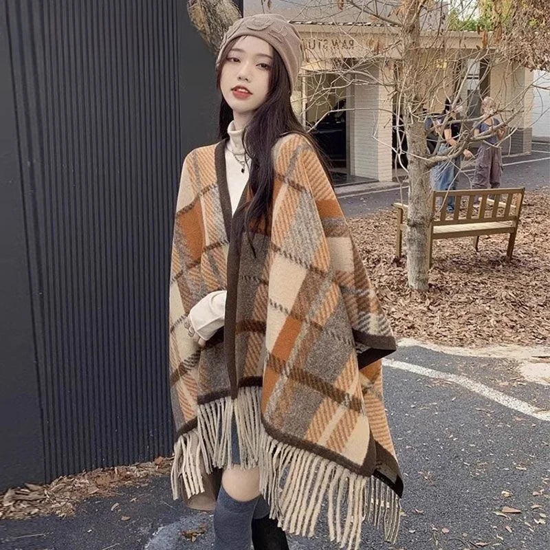 joue-kiss-femmes-nouveau-vintage-briti-plaid-poincon-climatise-chambre-cape-couverture-polyester-fiber-automne-hiver-echarpe