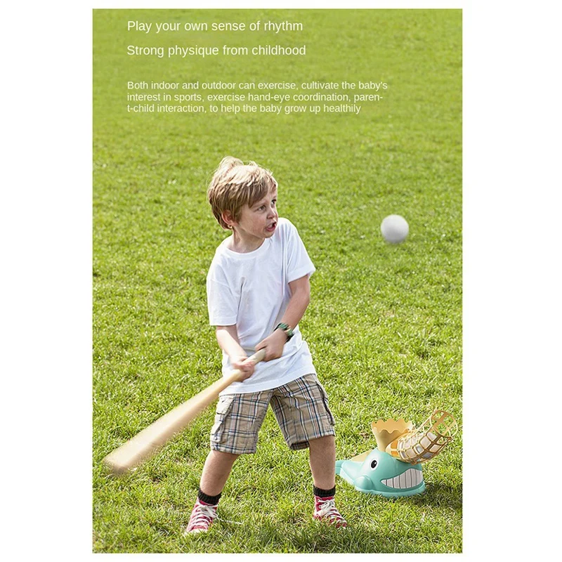 Children's Footsteps Ejection Training Baseball Set Parent-Child Indoor&Outdoor Sports Automatic Baseball Launcher