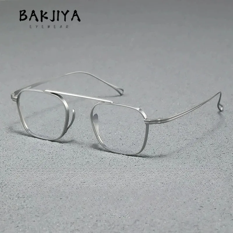 

Japanese Personality Single Bridge Pure Titanium Glasses Frame Ultra-light 11g Retro Square Full Rim Men Women Eyeglasses Frame