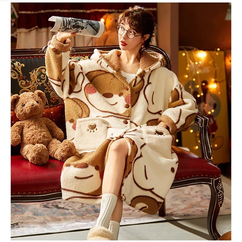 Autumn Winter Baby Girls Boys Pajamas Soft Blanket Sleepers Kids Cute Bear Costume Hooded Sleeping Bag Warm Jumpsuit Plus Sizes