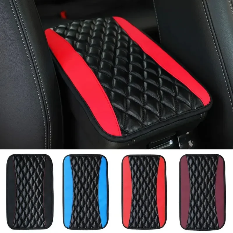 Universal PU Leather Three-dimensional Embroidered Car Armrest Anti Slip Cover Relieves Arm Fatigue Jeep Wrangler Accessories