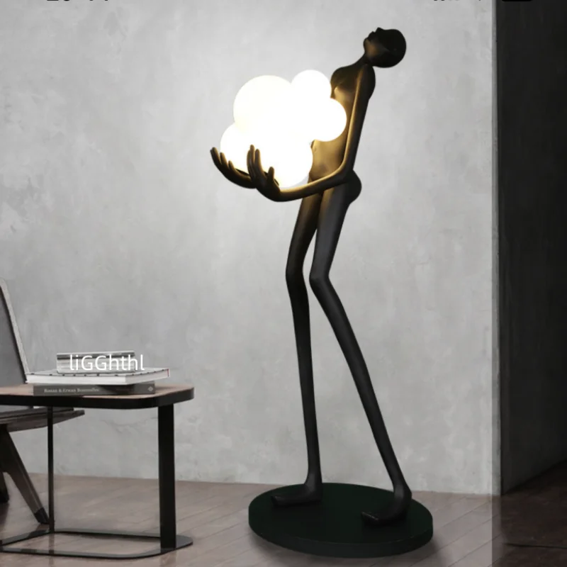 Modern Humanoid Sculpture 3 Color LED Floor Standing Creative Fashion Design Home Decoration Standing Floor Light