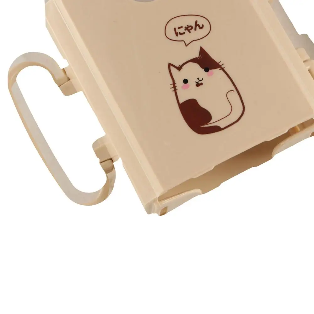 Cartoon Cat Juice Box Holder Food Storage Milk Box Water Cup Tool Adjustable Handles Self-Help Drinking Storage Box
