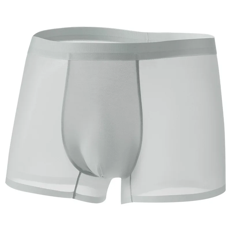 

Ultra-Thin 3D Summer Men's Underwear Anti-Hook Cold Silk Non-Marking Bacteriostatic Boxer Briefs for Comfortable Wear