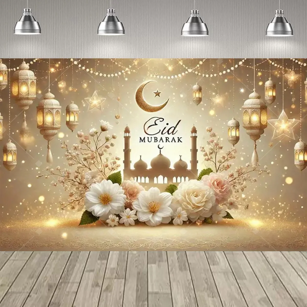 لافتة ديكور لمستلزمات حفلات عيد الفطر، مسجد إسلامي، عمارة مبارك، حفلة رمضان، احتفال بالمهرجانات #3